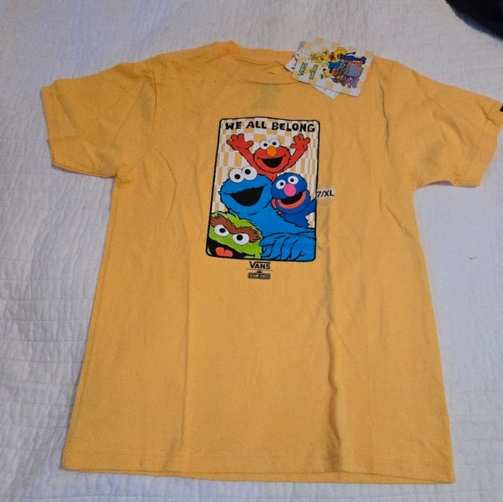 Vans Sesame Street Youth XL Kids Yellow Sesame Street T-Shirt 102025 - Picture 4 of 9
